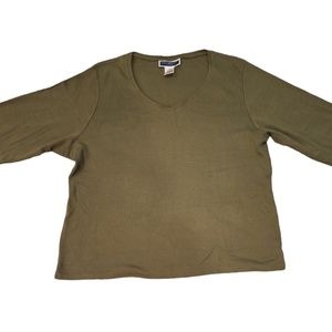 Karen Scott Olive Coloured Long Sleeve T shirt